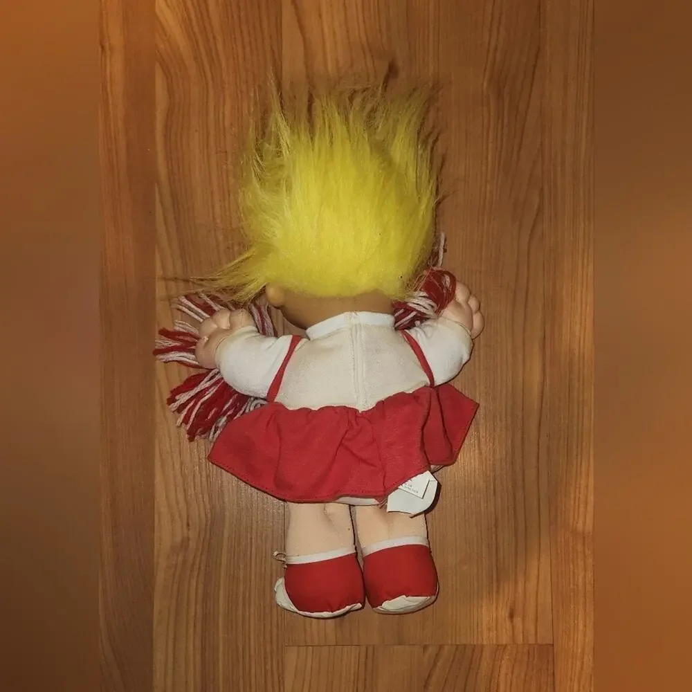 Russ Troll Kids Cheerleader Red & White Vintage Doll Trolls EUC